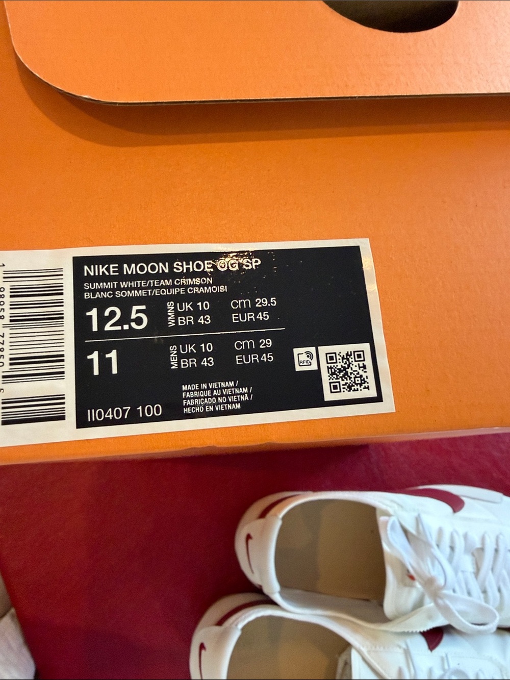 Nike Moon Shoe OG with Red Swoosh and Gum Sole - Picture 5 of 6